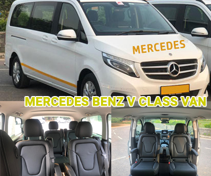 mercedes benz v class imported van on rent in delhi